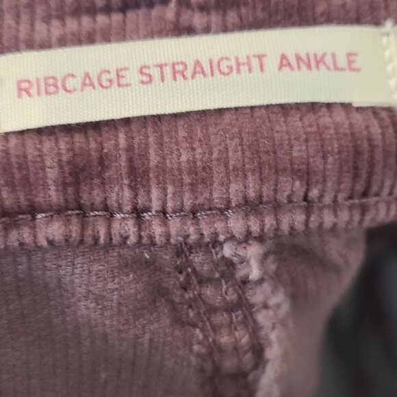 Levis Premium Ribcage Corduroy Straight Ankle Zip - Decadent Chocolate Size 25 - Picture 9 of 11